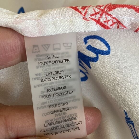 Karl Lagerfeld Paris Amour Red White &Blue Button Down Shirt - Picture 13 of 14